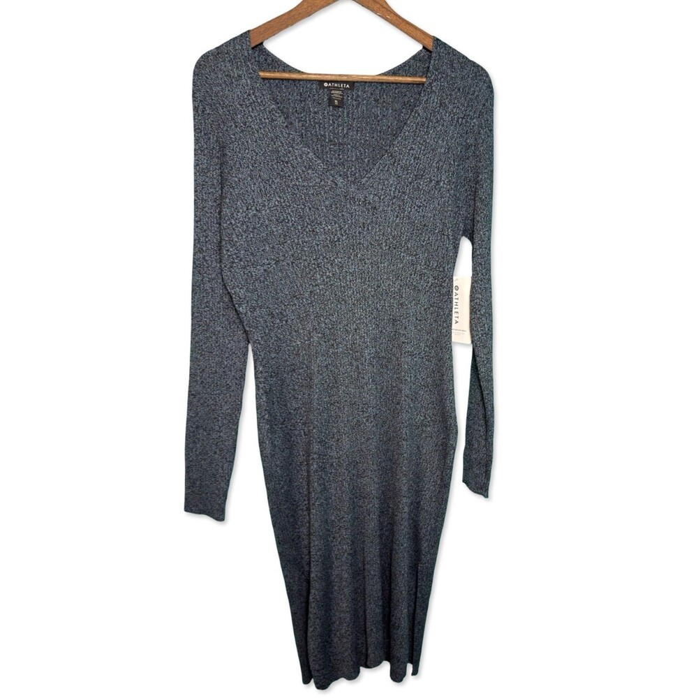 NWT Athleta Blue Black Semi-Fitted Dress Size XL COOLMAX